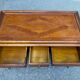 Solid cherry coffee table with 3 drawers in Louis Philippe style, 1980.