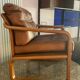Armchair HS Denmark in leather and teak from the 60s