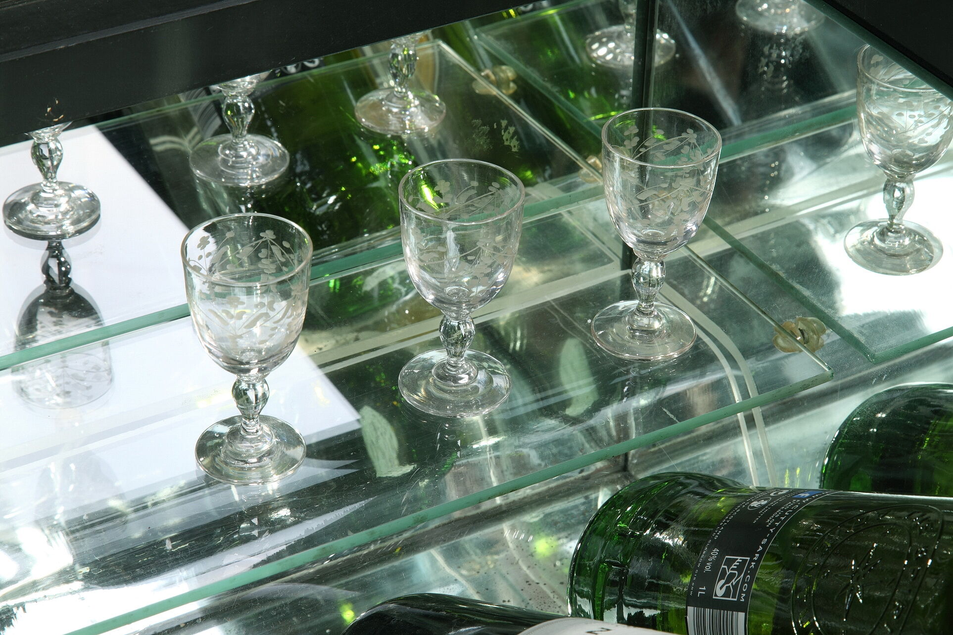 Coffee table in magnifying glass of elm by Paul Michel