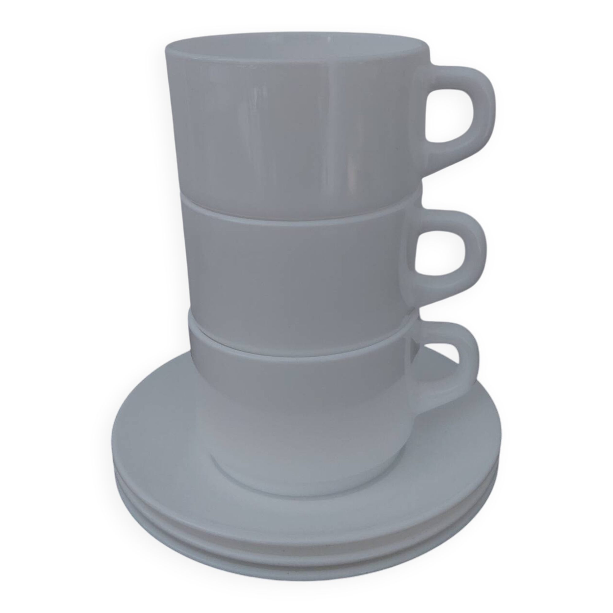 Arcopal - 3 chocolate cups + 3 saucers