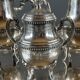 Silver-plated tea and coffee service, 5 pieces with tray, late 19th century.
