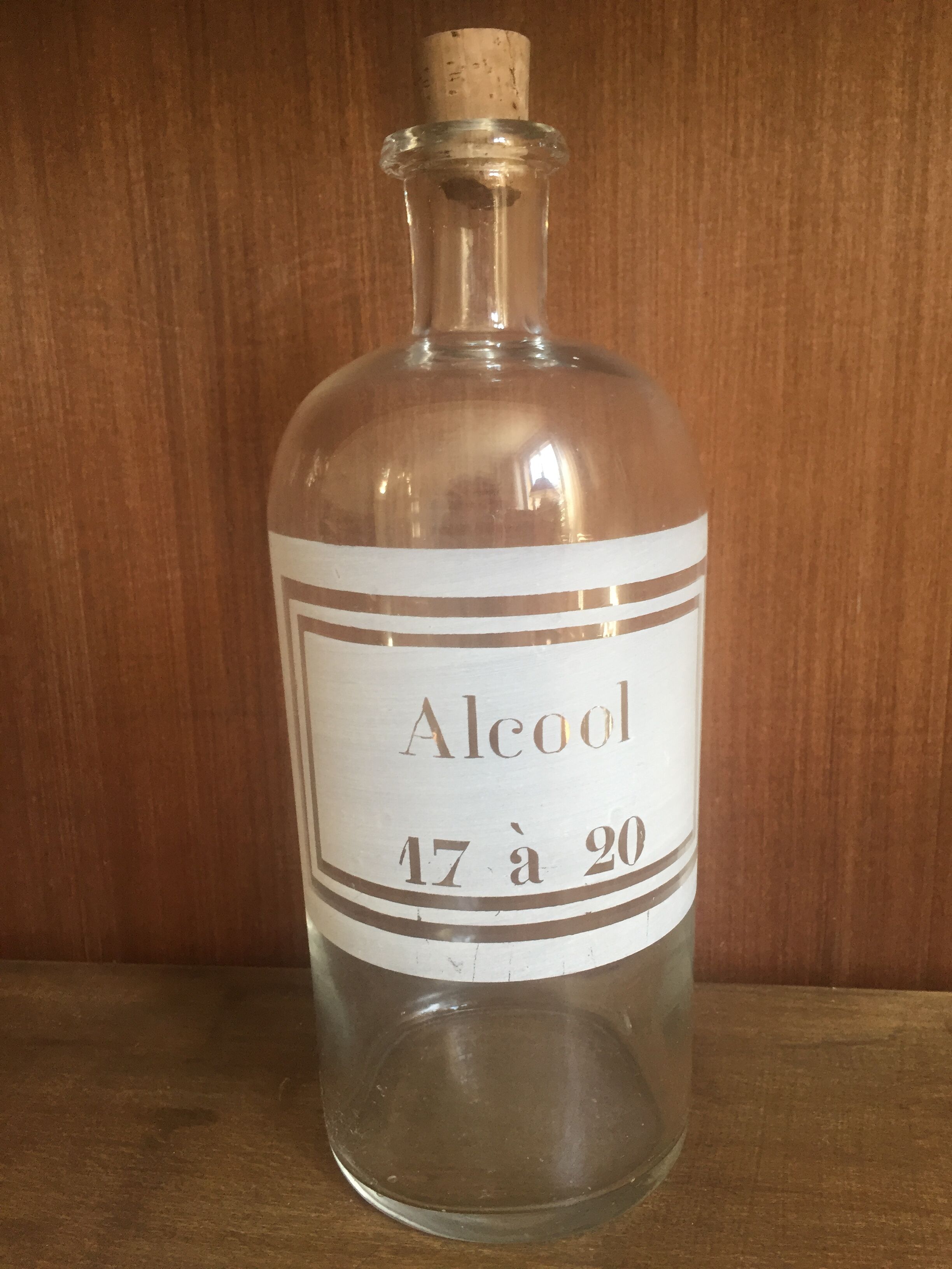 Lot of 2 vials of apothecary, alcohol and acid