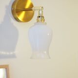 Wall light - White opal and brass