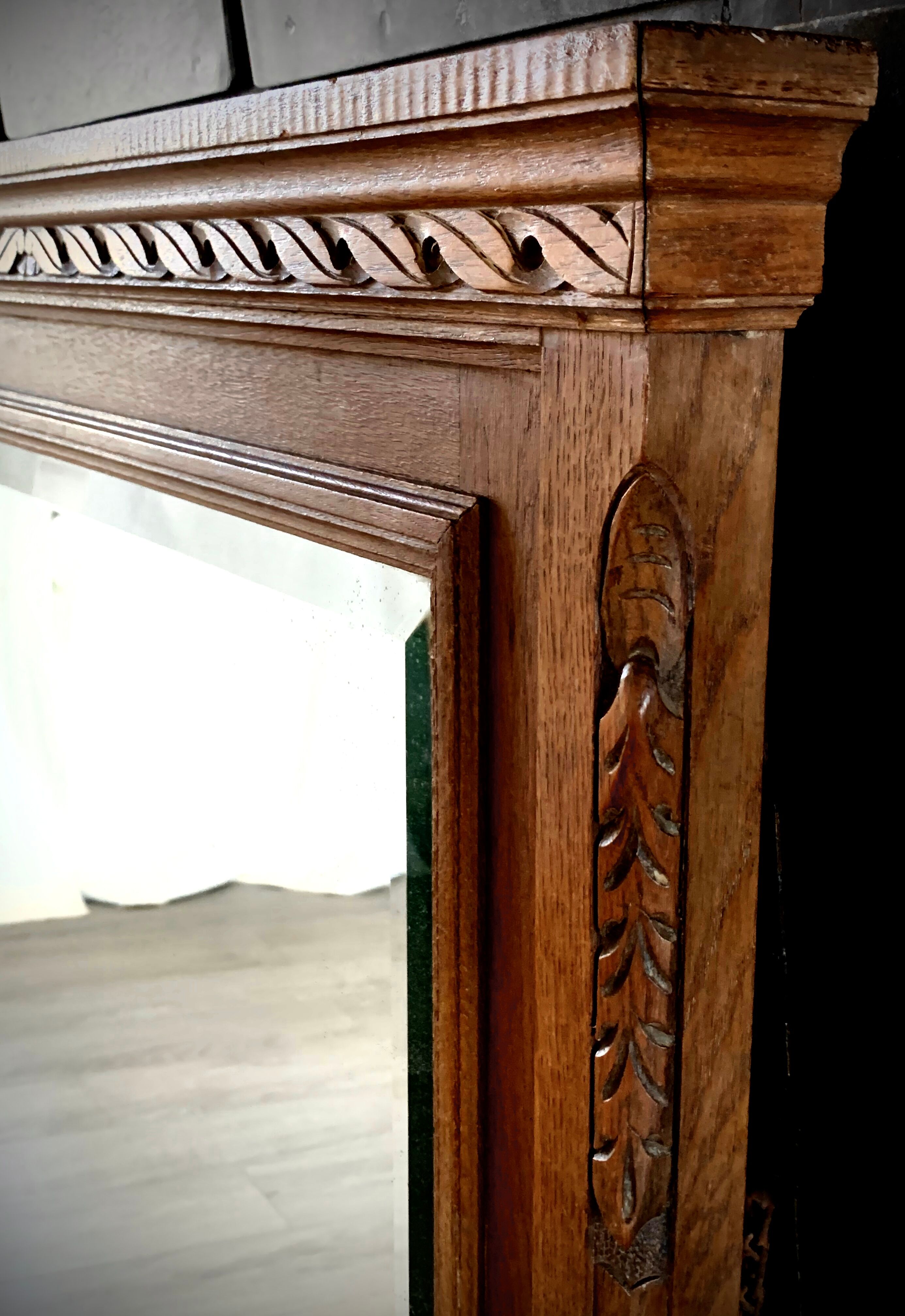 Bevelled chimney mirror from the 30s/40s