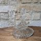 Antique molded glass candle holder for 3 taper candles