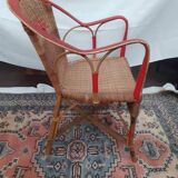 Refurbished wicker armchair