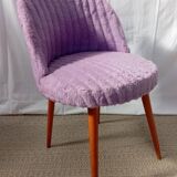 Chaise moumoute lilas années 50