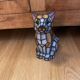 Lampe chat vintage en verre et métal