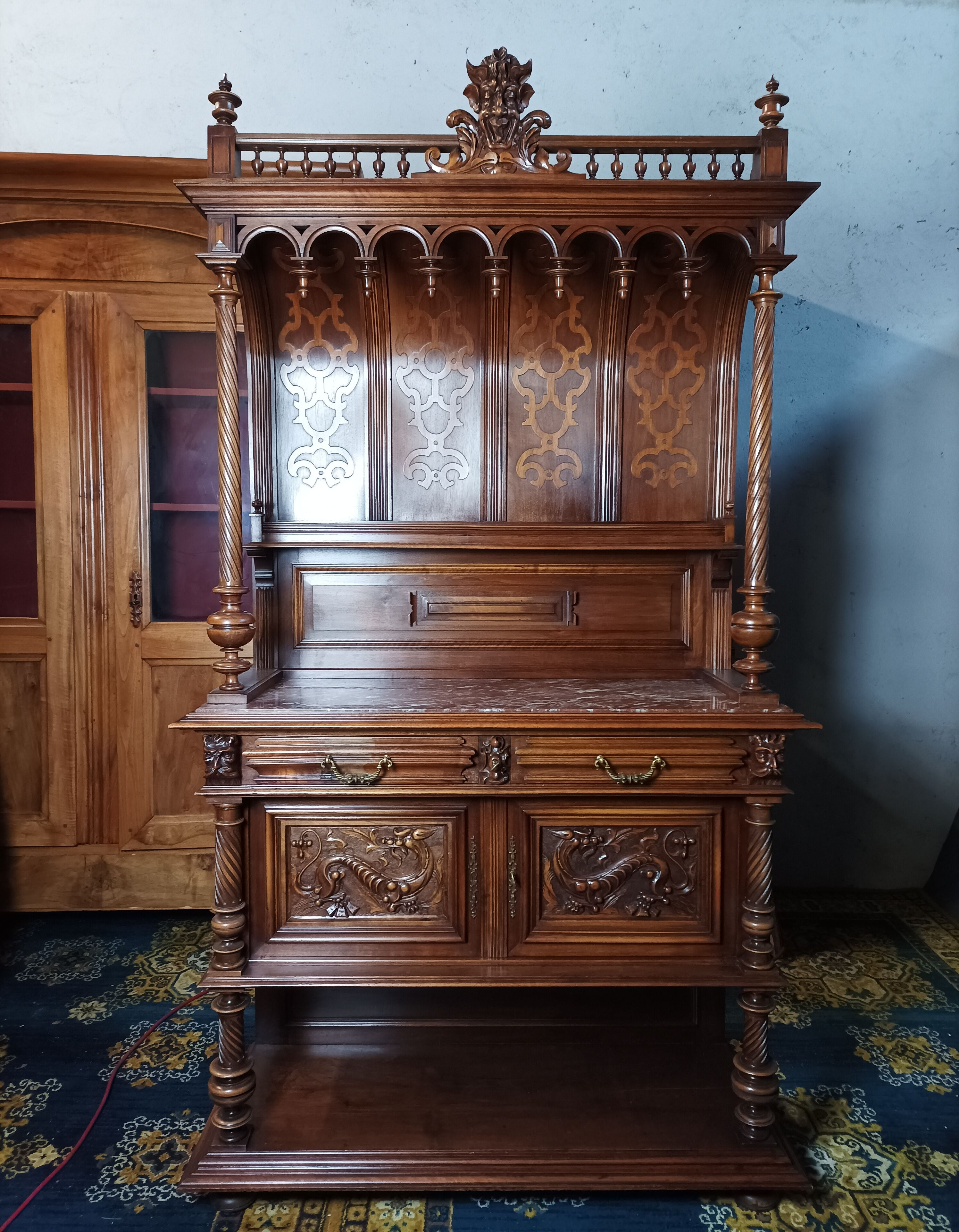 Buffet served Renaissance walnut