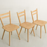 Set of 3 bistro chairs, entirely sandblasted