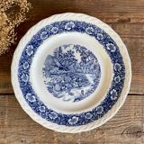 4 Staffordshire England “countryside” dinner plates