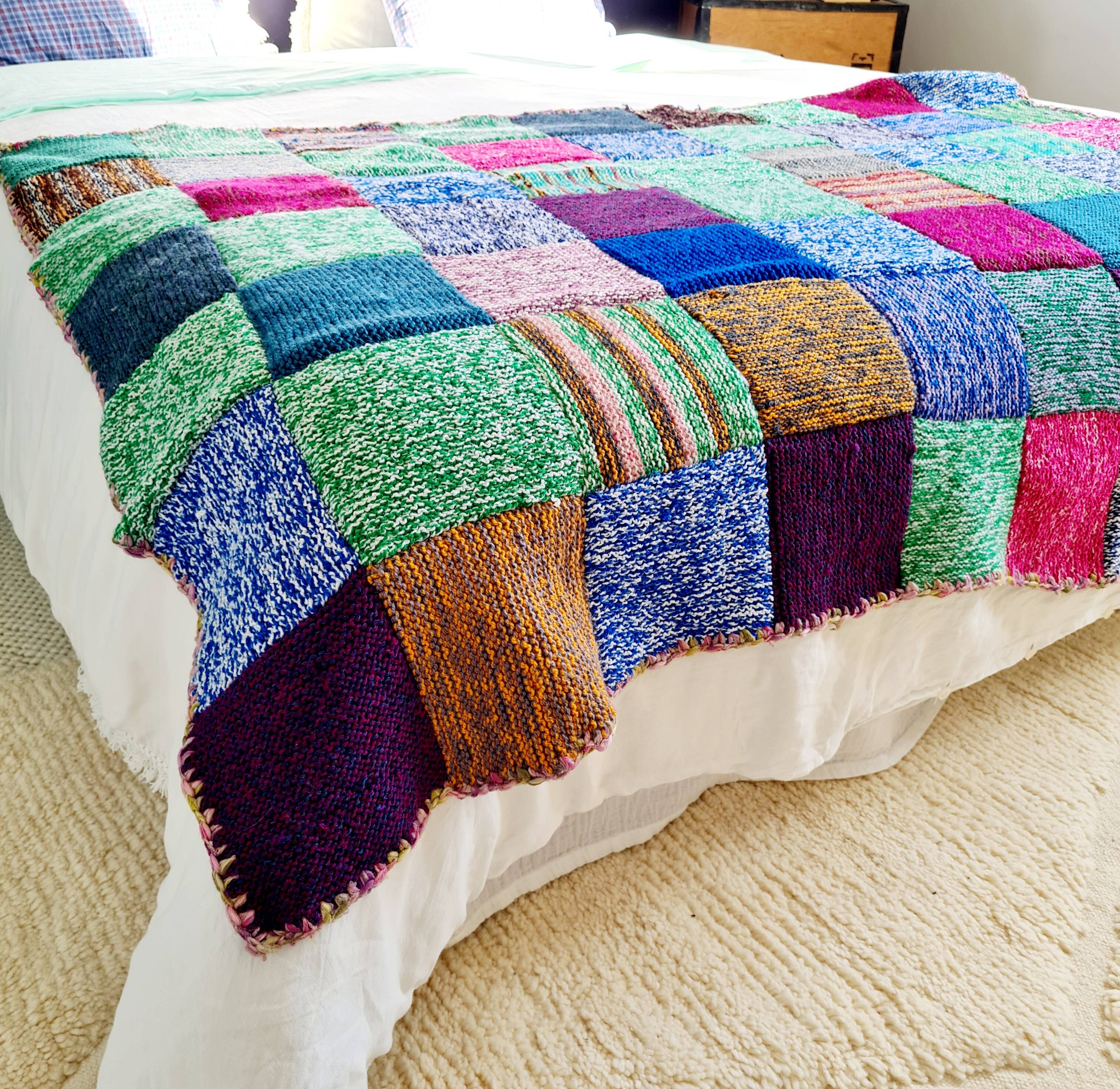 Vintage wool patchwork plaid