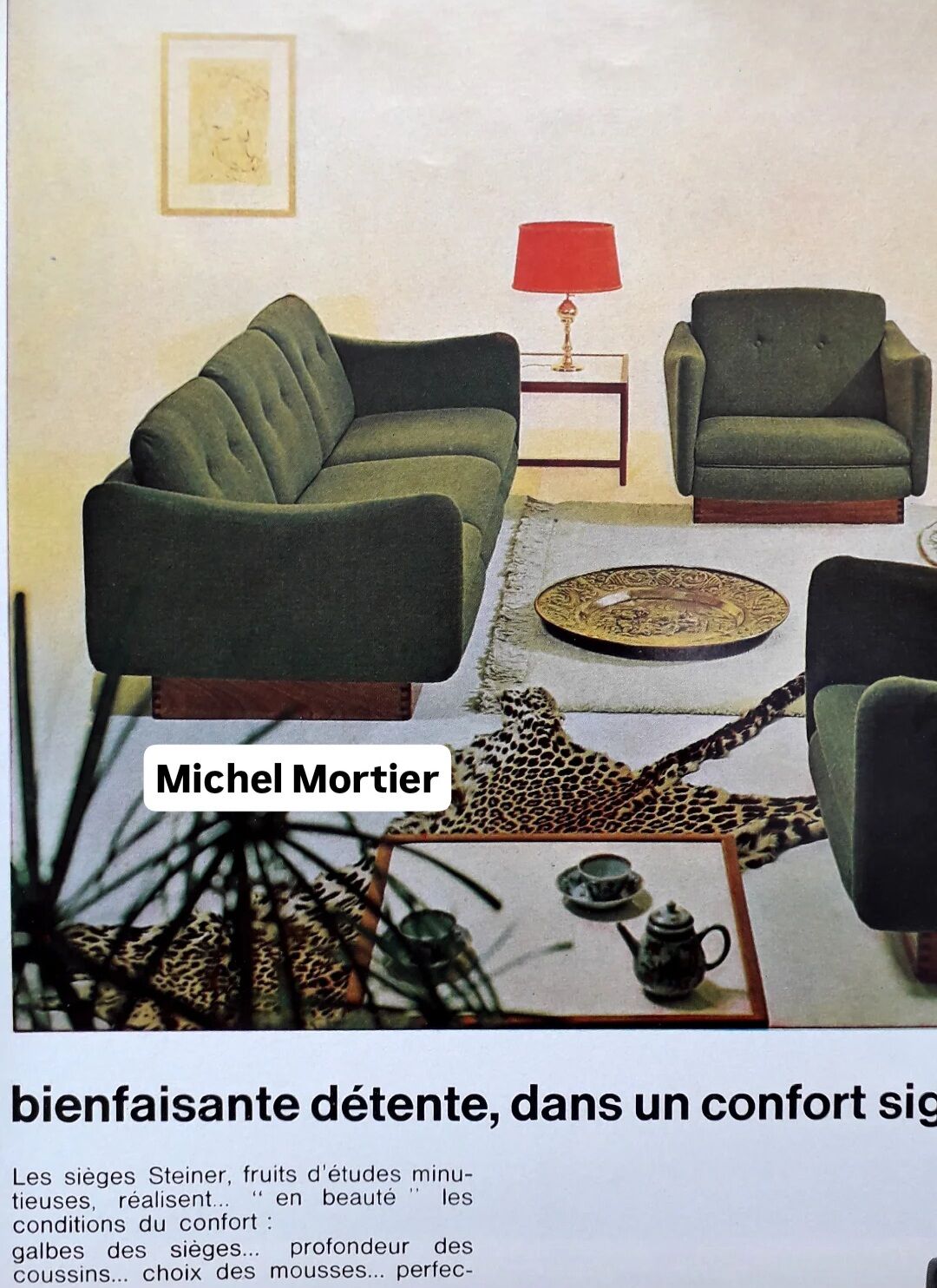 FS116 armchair called Dachshund design Michel Mortier edition Steiner vintage