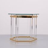 Table d'appoint en forme d'hexagone Hollywood Regency années 1970 France