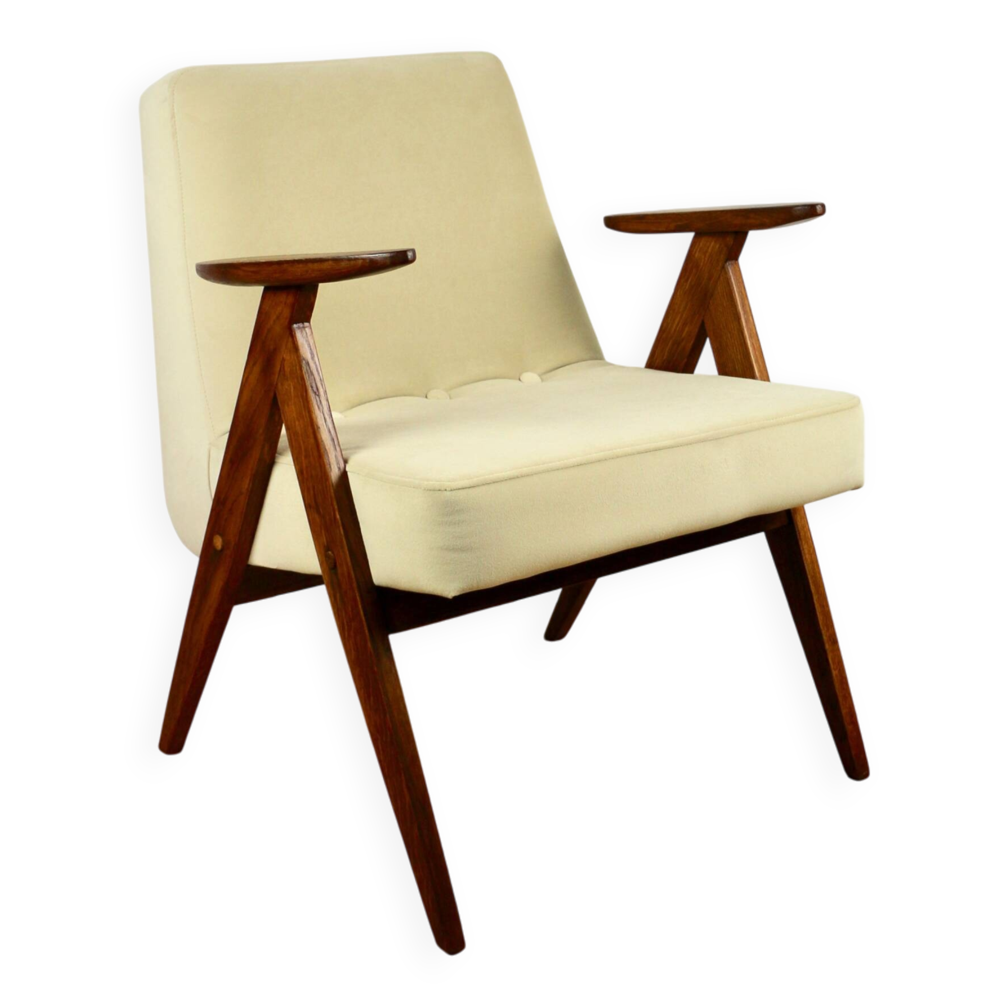 Chierowski 366 armchair, 1970s, beige, dark oak