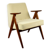 Fauteuil Chierowski 366, années 1970, beige, chêne foncé