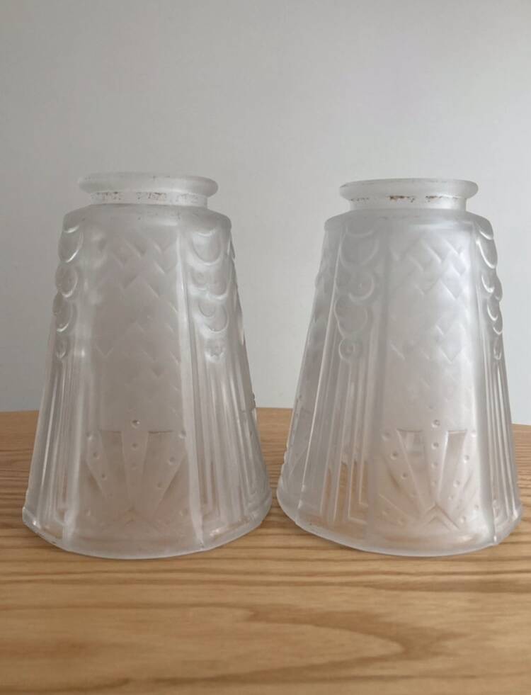 Pair of Art Deco Muller Brothers pendant lights