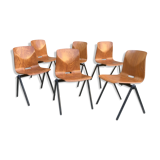 Set of 6 Galvanitas S30 industrial chairs