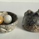 Vintage Marble Chicken with Eggs Sculpture