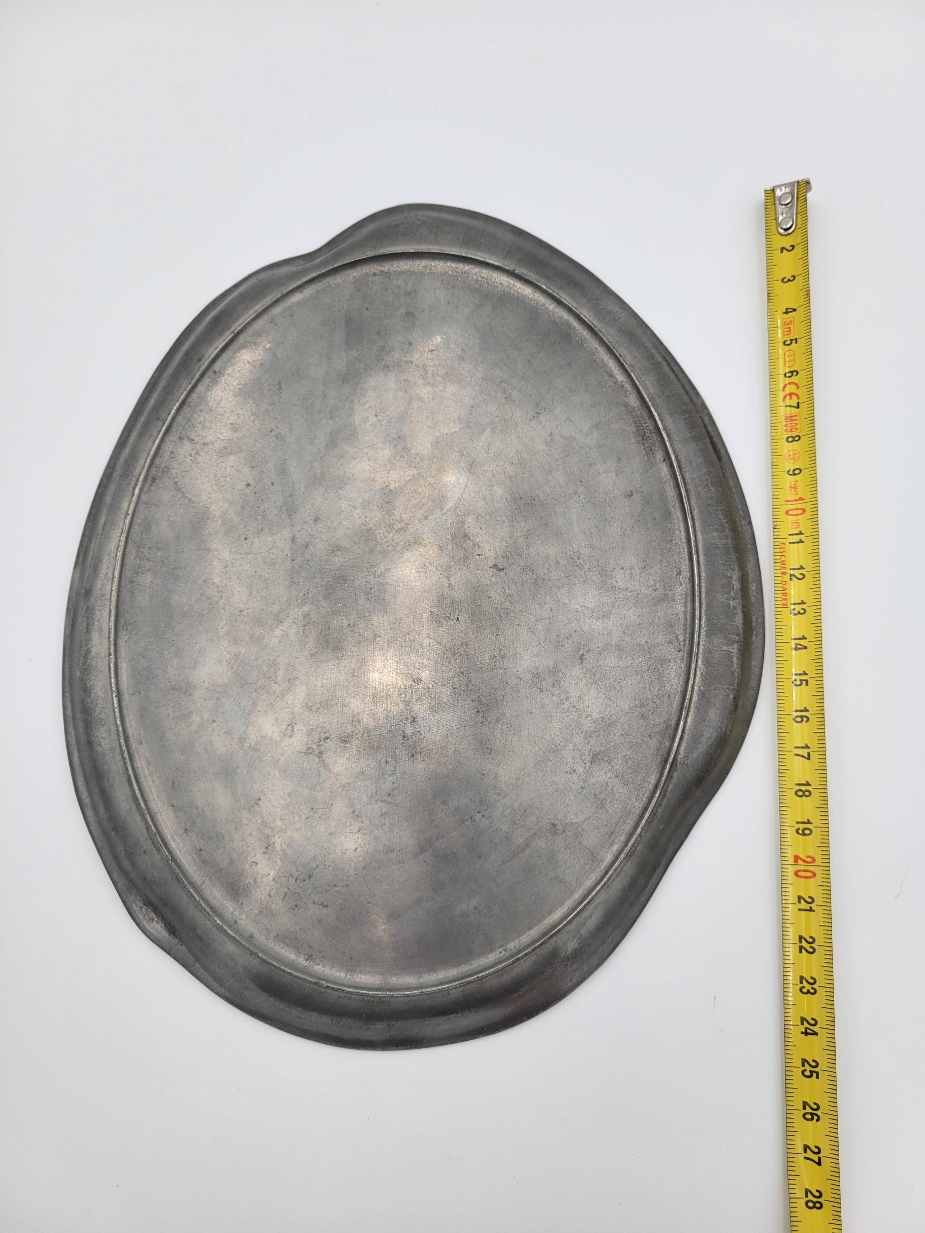 Pewter poppy plate. Art Nouveau