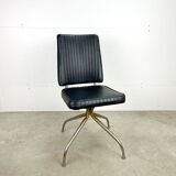 Retro office chair | swivel vintage black chair