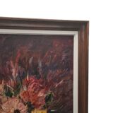 Oil Painting With Flowers By E. Marie, from 1976