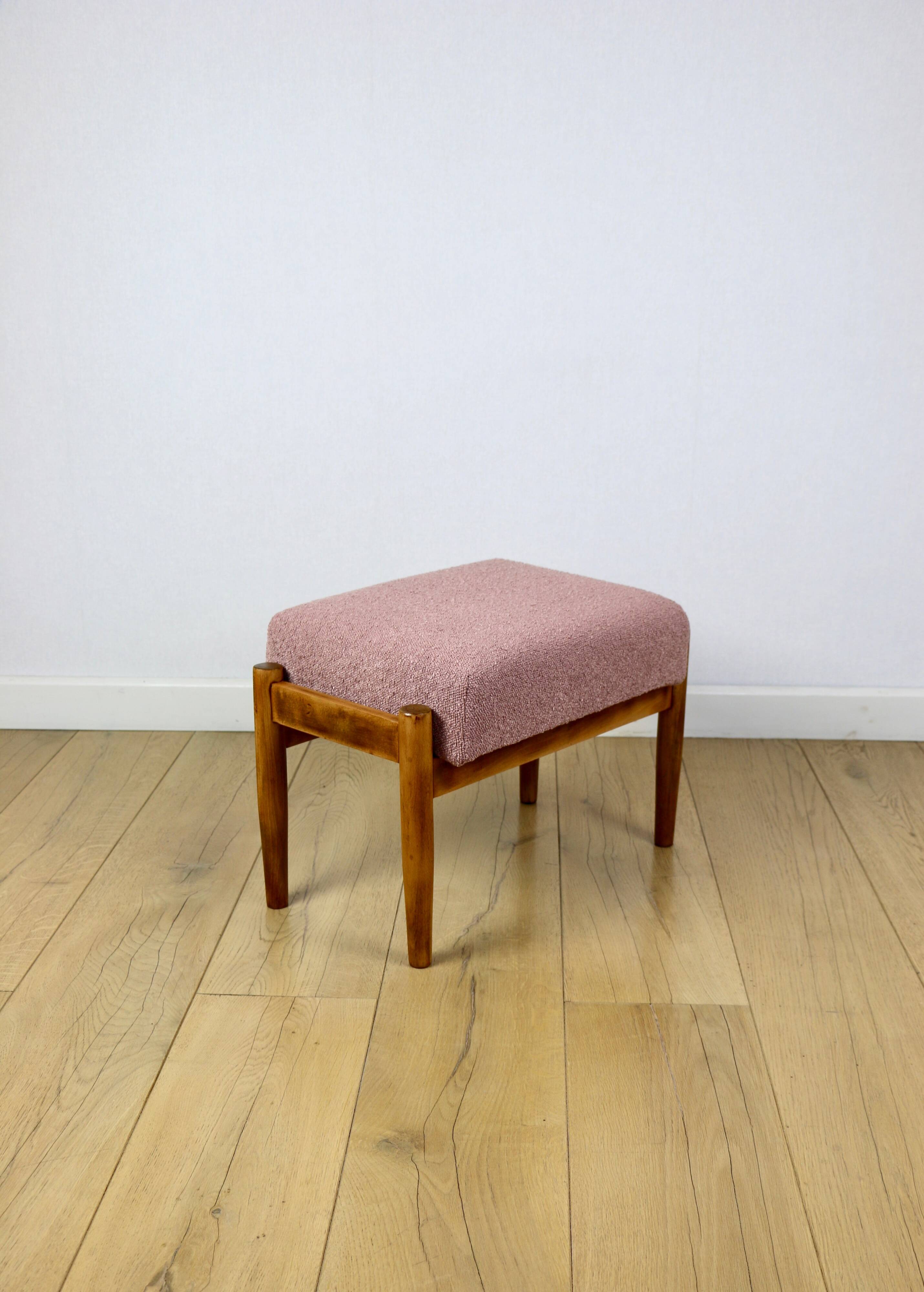 Edmund Homa stool pink boucle seat