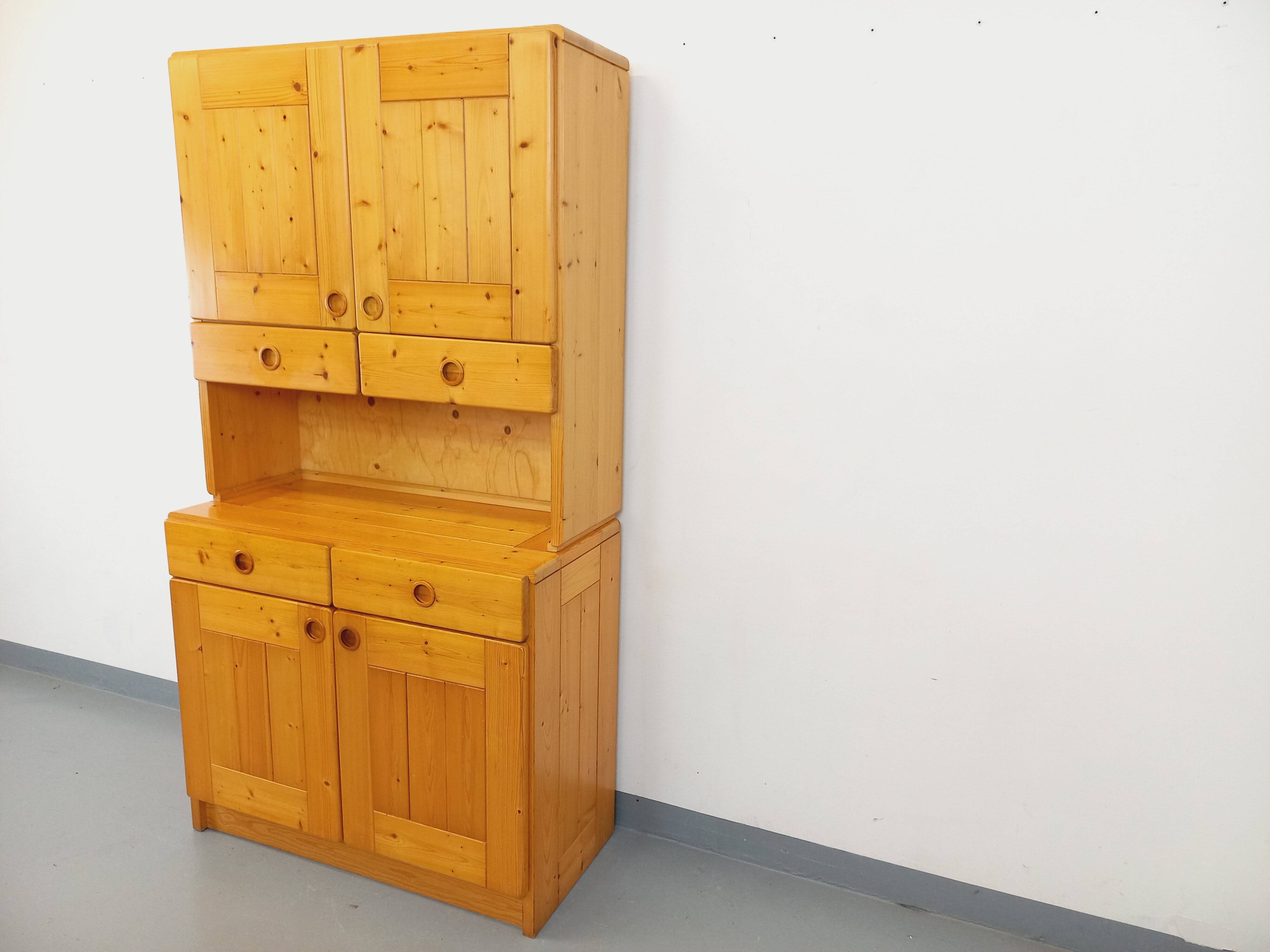 Charlotte Perriand Les Arcs vintage pine storage unit from the 60s 70s