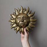 Vintage brass wall sun, handcrafted, alternative decor