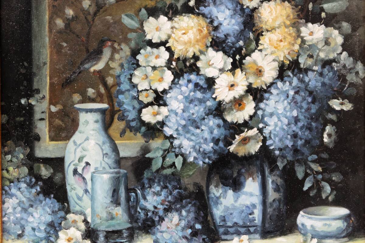 Nature morte, huile sur panneau, Jan Van Hoof