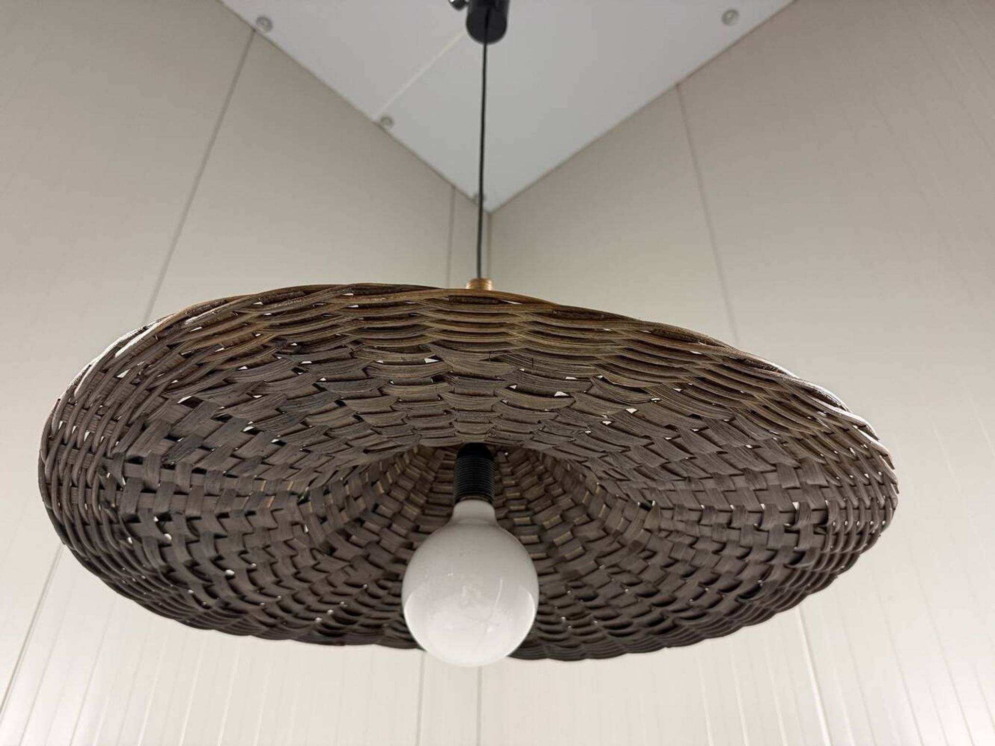 XXL rattan wicker hanging lamp 1960’s