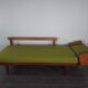 Canapé daybed teck et tissu vert olive, design Ingmar Relling édition Ekornes, 1960s