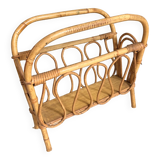 Vintage rattan magazine holder