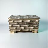 Maison Baguès silver-plated faux bamboo box, France, circa 1960s