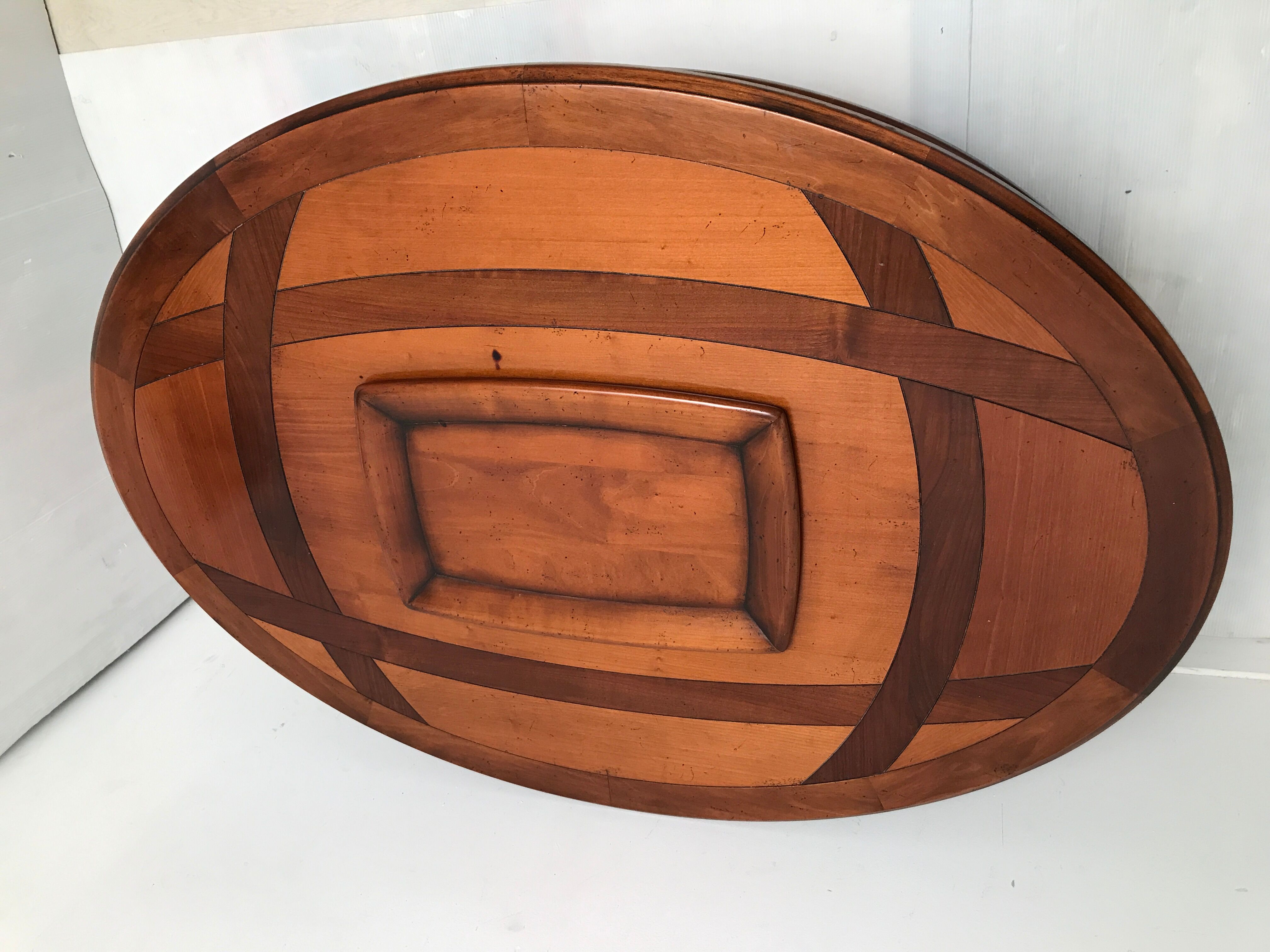 Coffee table bar trunk oval vintage cherry 70s-80s