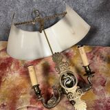 Pair of Empire sconces with gilded bronze swans circa 1880