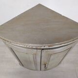 Rustic patinated corner cupboard