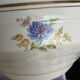 Vintage soup tureen with Art Deco flowers, opaque porcelain, Versailles.