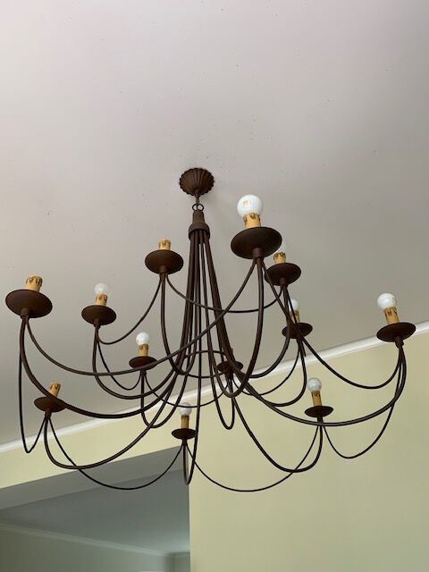 Lustre fer forgé avec 12 ampoules