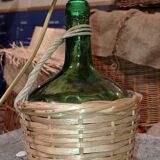 Wicker bottle lamp