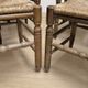 Set of 6 vintage wooden ladder-back dining chairs with woven seats