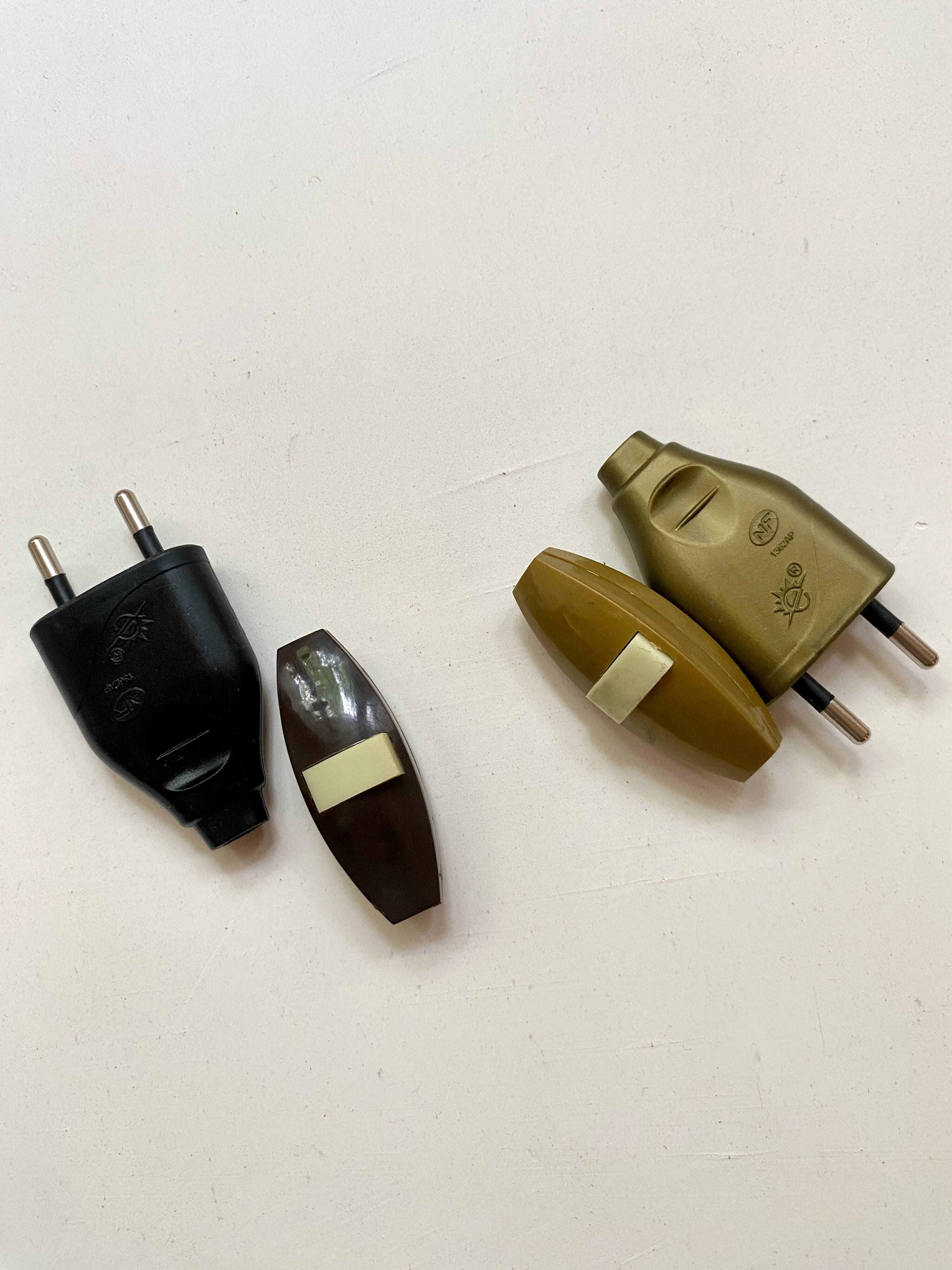 Glass lamp, braided fabric cable, new lampshade