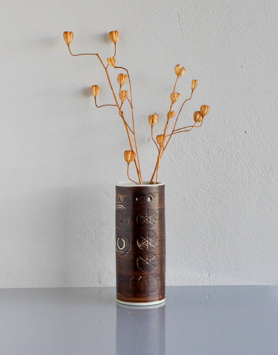 Vintage Scandinavian art pottery vase by Alberius for Rörstrand, Sweden, 1960s