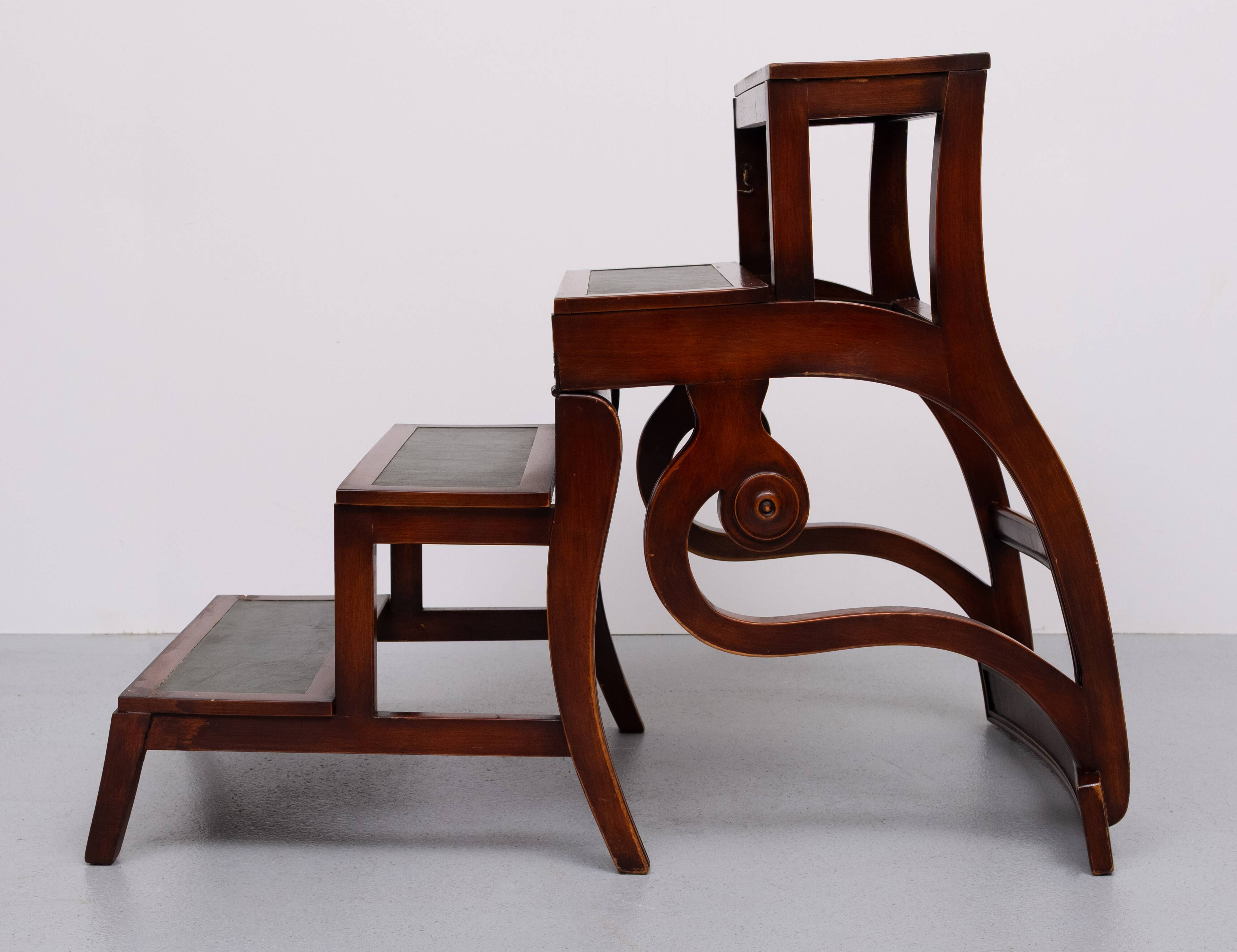 A Regency style Mahogany library chair /steps. England