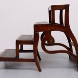 A Regency style Mahogany library chair /steps. England