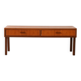 Meuble d'entrée bas scandinave en teck, années 1960