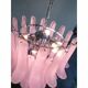 Lustre contemporain en verre de Murano « Selle » rose givré, style Mazzega