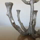 Brutalist candlestick sculpture massive aluminum tree 70s