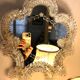 Venetian murano mirror with crystal flower