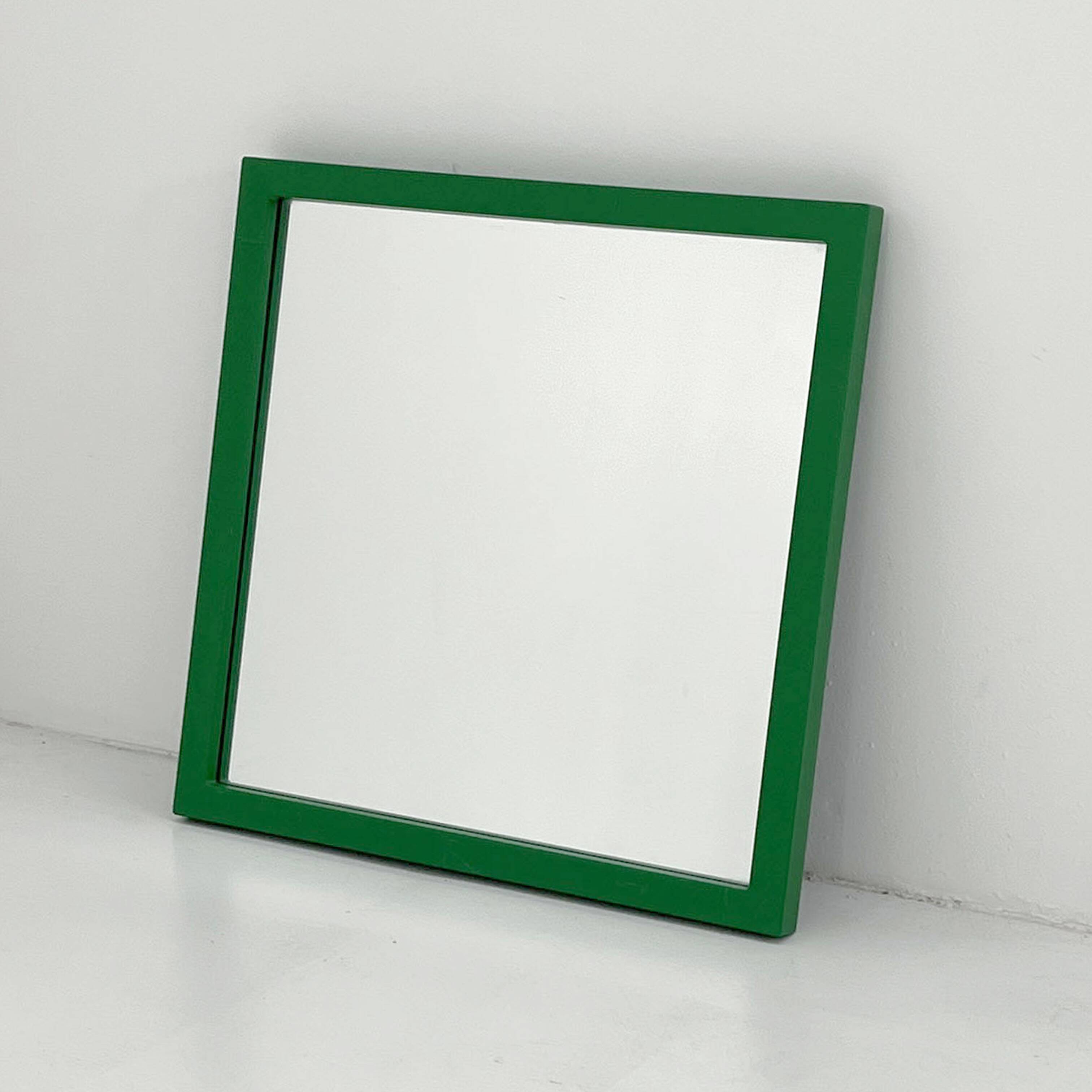 Green square frame mirror model 4727 by Anna Castelli Ferrieri for Kartell